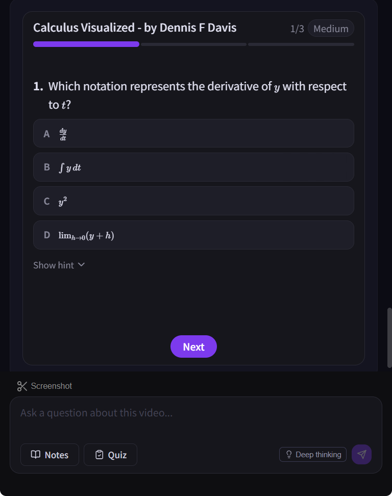 Interactive quiz